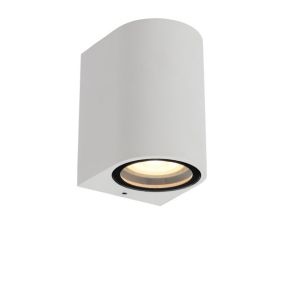 Lucide Zaro Round - buiten wandlamp - 7,8 x 6,8 x 10 cm - IP44 - wit