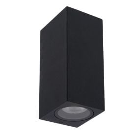 Lucide Zaro - buiten wandlamp - 7,8 x 6,8 x 16 cm - IP44 - zwart