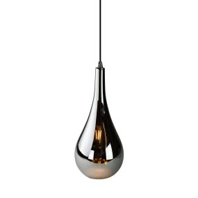 Vico Drop - hanglamp - Ø 20 x 150 cm - gerookt glas