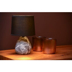 Lucide Marmo - tafellamp - Ø 16 x  25,5 cm - zwart