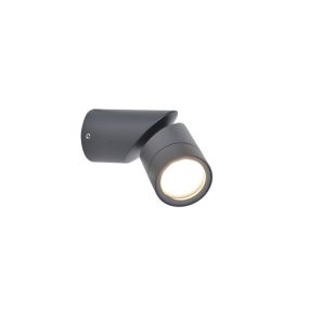 Lutec Tubon - buiten plafond- en wandlamp - Ø 6 x 17,8 cm - IP54 - donkergrijs