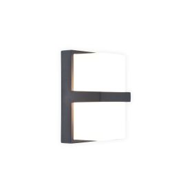 Lutec Stela - buiten wandlamp - 9,5 x 19 x 11,2 cm - 14W LED incl. - IP54 - donker grijs