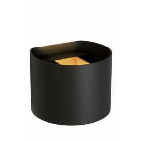 Lucide Axi Rond - wandverlichting met 2 regelbare lichtbundels - 13,5 x 11,5 x 10 cm - 6W LED incl. - zwart