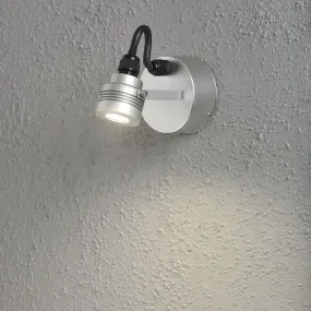 Konstsmide Monza - buiten wandlamp - 8,5 x 11,5 x 8,5 cm - 1W LED incl. - IP54 - geanodiseerd zilver