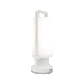 Lutec Dragonfly - draagbare zonnelamp met USB-poort - Ø 10 x 28 cm - 3 stappen dimmer - 1,2W LED incl. - IP54 - wit