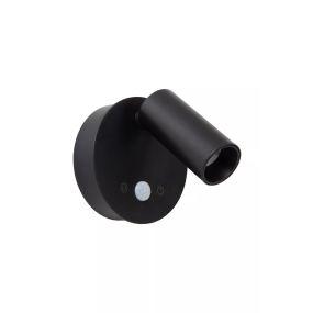 Lucide Toni - oplaadbare wandlamp met bewegingssenor - Ø 8,1 x 12,4 cm - 2W dimbare LED incl. - zwart