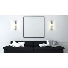 Maxlight Florence - wandverlichting - 9 x 9,5 x 40 cm - chroom