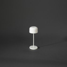 Konstsmide Lille mini - draadloze buiten tafellamp met laadstation - Ø7,5 x 20 cm - 2,5W dimbare LED incl. IP54 - wit