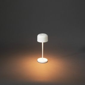 Konstsmide Lille mini - draadloze buiten tafellamp met laadstation - Ø7,5 x 20 cm - 2,5W dimbare LED incl. IP54 - wit