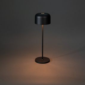 Konstsmide Lille - draadloze buiten tafellamp met laadstation - Ø11 x 36 cm - 3,5W dimbare LED incl. IP54 - zwart