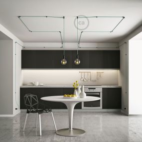 Creative Cables - plafond/wand snoerbevestiging - Ø 2,2 cm - zwart
