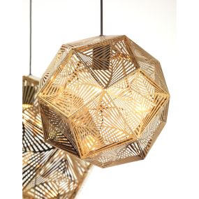 Nova Luce Foggia - hanglamp - Ø 32 x 180 cm - goud