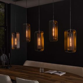 Vico Wilder 5L - hanglamp - 145 x 20 x 150 cm - artic zwart