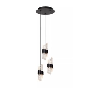 Lucide Kligande - hanglamp - Ø 25 x 150 cm - 3 x 8W LED incl. - zwart