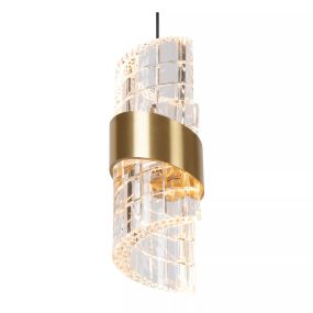 Lucide Kligande - hanglamp - Ø 13 x 150 cm - 9W LED incl. - goud