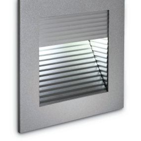 ONE Light Indoor Dark Light Wall Recessed - inbouw wandverlichting - 9 x 3,5 x 9 cm - 1W dimbare LED incl. - grijs