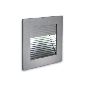 ONE Light Indoor Dark Light Wall Recessed - inbouw wandverlichting - 9 x 3,5 x 9 cm - 1W dimbare LED incl. - grijs