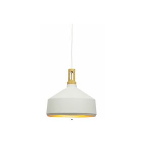 Artdelight Cornet - hanglamp - Ø 36 x 173 cm - wit en goud