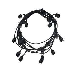 Century Italia Fiesta - 9,27m lichtslinger waarvan 0,6m snoer - 15 x E27 (excl.) - IP44 - zwart