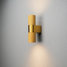 Konstsmide Temi Up/Down - buiten wandlamp - 6,5 x 11,5 x 23,5 cm - IP54 - goud