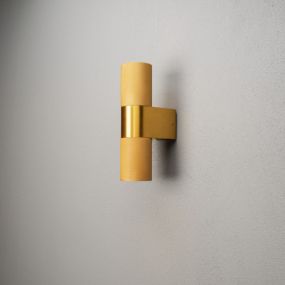 Konstsmide Temi Up/Down - buiten wandlamp - 6,5 x 11,5 x 23,5 cm - IP54 - goud
