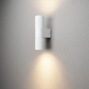 Konstsmide Temi Up/Down - wandlamp buiten - 6,5 x 11,5 x 23,5 cm - IP54 - wit