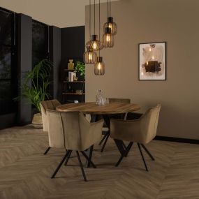 Vico Bars 5L - hanglamp - Ø 47 x 180 cm - houtskool