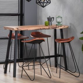 Vico bartafel - 125 x 46 x 92 cm - bruin en zwart