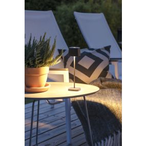 Konstsmide Capri Mini - buiten tafellamp - 7 x 7 x 25 cm - 2,2W dim to warm LED incl. - oplaadbaar - IP54 - zwart