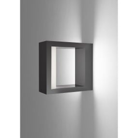 Nova Luce Lugo - buiten wandlamp - 6 x 15 x 16 cm - 10W LED incl. - IP54 - donkergrijs