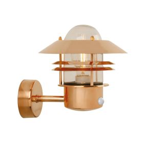 Nordlux Blokhus Sensor - buiten wandverlichting met bewegingsmelder - 22 x 23 cm - IP54 - koper