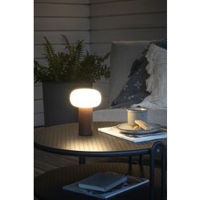 Konstsmide Antibes - tafellamp - Ø 13 x 19 cm - 2,5W dimbare LED + RGB incl. - oplaadbaar - IP54 - roest