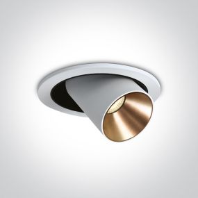 ONE Light Recessed COB Cylinders - inbouwspot - Ø 136 mm, Ø 120 mm inbouwmaat - 9W dimbare LED incl. - wit