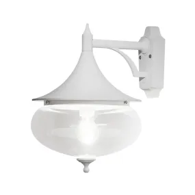 Konstsmide Libra - buiten wandlamp -  28 x 36 x 39,5 cm - IP23 - mat wit en transparant