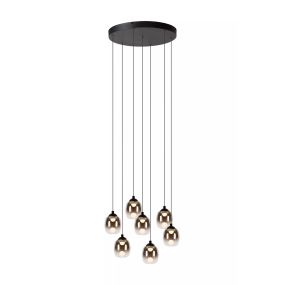 Lucide Tamino - hanglamp - Ø 52 x 186 cm - 7 x 7W dimbare LED incl. - zwart