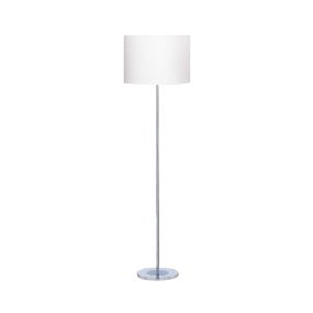 Searchlight Carter - staanlamp - 151 cm - chroom en satijn zilver