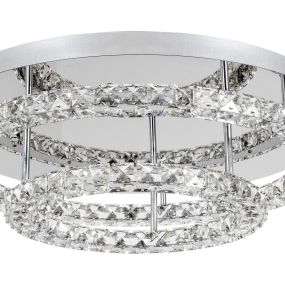 Nova Luce Quentin - plafondverlichting - Ø 60 x 18 cm - 44W LED incl. - chroom