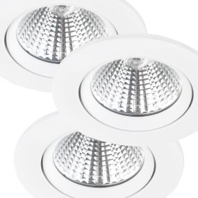 Nordlux Fremont - set van 3 - Ø 85 mm, Ø 72 mm inbouwmaat - 5,5W dimbare LED incl. - IP23 - wit