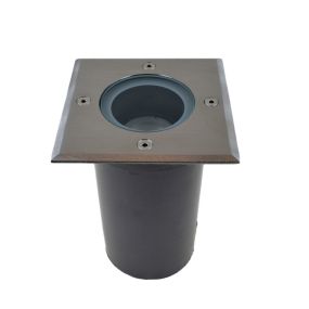 Lichtkoning Hades - vierkante grondspot voor buiten - 110 x 110 mm, Ø100 mm inbouw - IP67 - mat chroom