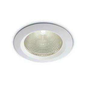 ONE Light COB Downlight Range Die Cast - inbouwspot - Ø 230 mm, Ø 210 mm inbouwmaat - 60W LED incl. - wit - warm witte lichtkleur