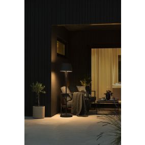 Konstsmide Capri - buiten vloerlamp - Ø 35 x 77/113/150 cm - 10W dimbare LED incl. + RGB - oplaadbaar - IP54 - zwart
