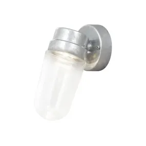 Konstsmide Vega - buiten wandlamp - 11,5 x 18,5 x 24,5 cm - 8W dimbare LED incl. - IP54 - zilver en transparant