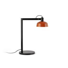 Faro Tatawin - tafellamp - 25 x 45,4 x 57,5 cm - satijnzwart en glansroodachtigoranje
