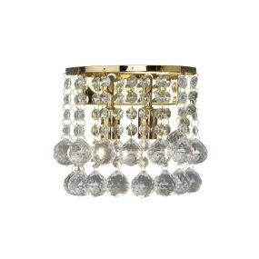 Searchlight Hanna - wandverlichting - 18 x 18 cm - goud en transparant