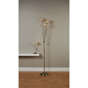 Searchlight Bellis II - tafellamp - Ø 13 x 38 cm - antiek messing