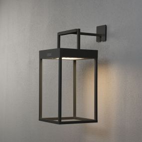 Konstsmide Portofino - draagbare vloer-, tafel- en wandlamp op zonne-energie met USB-poort - 15,5 x 30 x 18,5 cm - 2,2W dimbare LED incl. - IP54 - zwart
