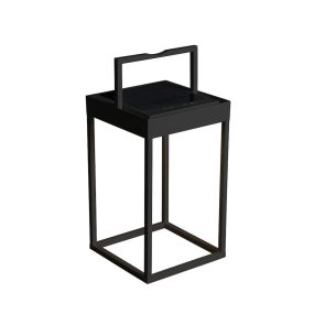 Konstsmide Portofino - draagbare vloer-, tafel- en wandlamp op zonne-energie met USB-poort - 15,5 x 30 x 18,5 cm - 2,2W dimbare LED incl. - IP54 - zwart