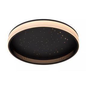 Lucide Estreja - plafondlamp met afstandsbediening - Ø 40 x 9 cm - 40W + 10W LED incl. - zwart