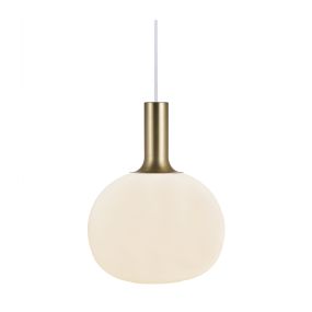 Nordlux Alton - hanglamp - Ø 25 x 333 cm - opaal wit en messing of zwart