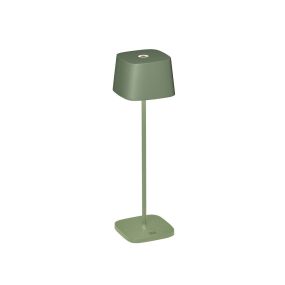 Konstsmide Capri - buiten tafellamp - 10 x 10 x 36 cm - 2,2W dim to warm LED incl. - oplaadbaar - IP54 - groen